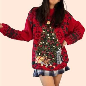 Vintage Chunky 3D Christmas Ugly Sweater 22/24 FLAW
